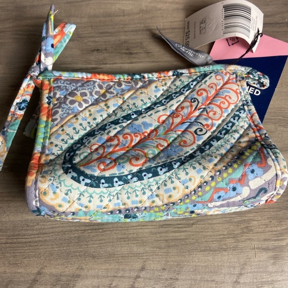 Vera Bradley Medium Tie Cosmetic Bag - Citrus Paisley - New With Tags - Picture 2 of 6